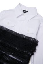 Shirt dress with pleated ruffles - Image 3
