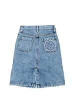 Denim skirt with back embroidery - Image 2