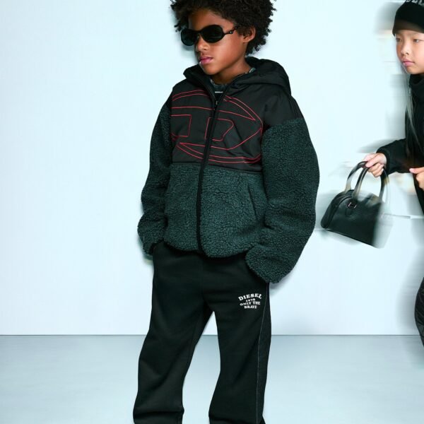 Teddy jacket with printed logo