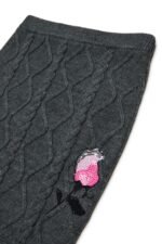 Cable-knit skirt with embroidery - Image 3