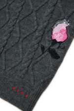 Cable-knit skirt with embroidery - Image 4