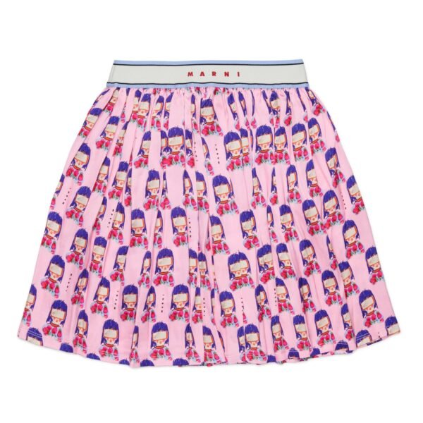 Patterned skirt with logo