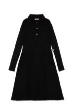 Ribbed knit polo dress